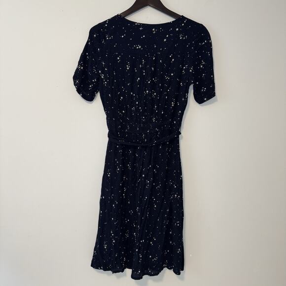 Fat Face Calla Lunar Sky Dress Women's US Size 8 Navy Blue Star Print Tie Belted - Picture 5 of 15